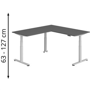 Produktbild für Schreibtisch Hammerbacher XDSMW, graphit / silber