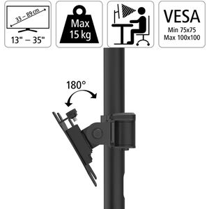 Produktbild für Monitorhalterung Hama 118493, VESA 75x75 &amp; 100x100 mm