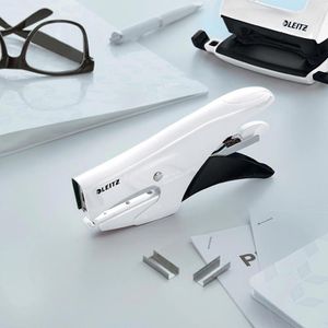 Produktbild für Heftzange Leitz 55311101, aus Metall, WOW, perlweiß