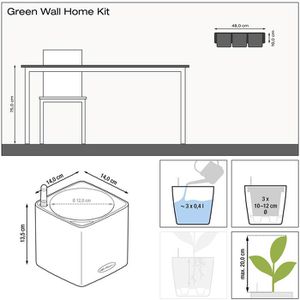 Produktbild für Übertopf Lechuza Green Wall Home Kit Color, weiß, 14x14x14cm
