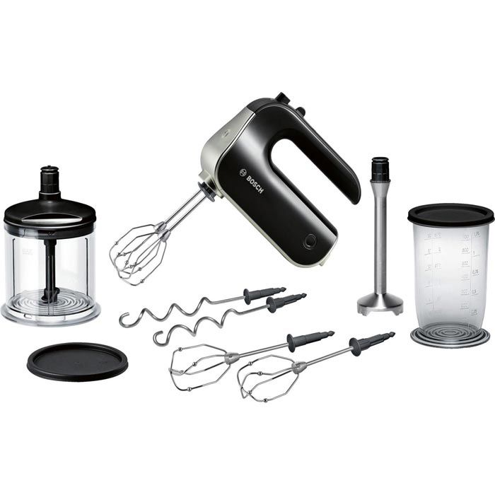 Bosch Handmixer HomeProfessional MFQ4885DE 5 Geschwindigkeiten, mit Knethaken, Schneebesen, Zerkleinerer & Pürierstab, 575 W – Böttcher AG
