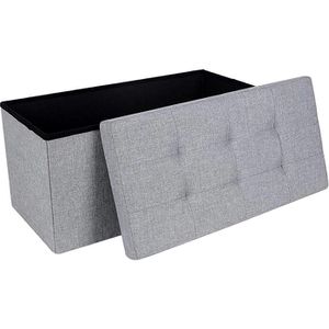 Produktbild für Sitztruhe Songmics hellgrau, 76 x 38 x 38cm