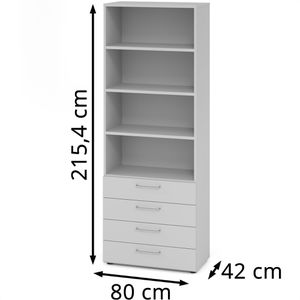 Produktbild für Kombischrank Hammerbacher Serie 9 Advanced, lichtgrau
