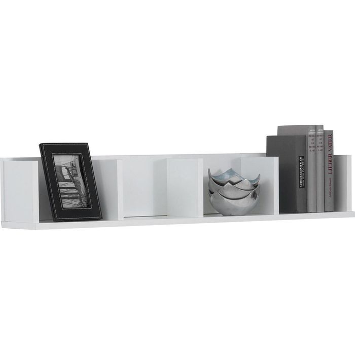 FMD-Möbel Wandregal Point 4, x x 206-004, Böttcher 17cm, aus 16,5 – 4 Fächer, 92 Holz AG weiß