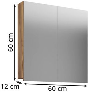 Produktbild für Spiegelschrank VCM Badinos 916932, honig eiche