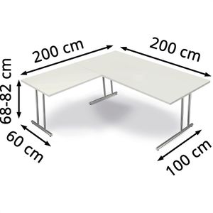 Produktbild für Schreibtisch Kerkmann Artline, weiß / chrom
