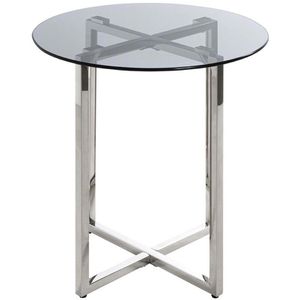 Produktbild für Beistelltisch Haku-Möbel 18576, Ricardo 1, grau, Glas / Metall