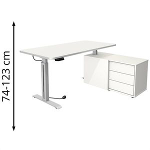 Produktbild für Schreibtisch Kerkmann Move 1 Style 1770, weiß, mit Sideboard