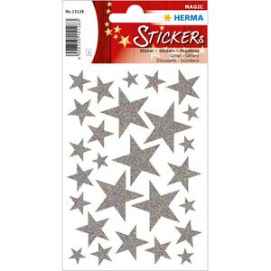Herma Sticker Magic, 15128, Glittery, Sterne silber, glitzernd, 27