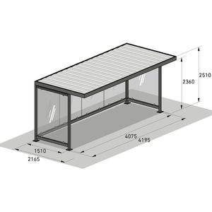 Produktbild für Personenunterstand WSM Köln K4 a/a BS, anthrazit, aus Metall