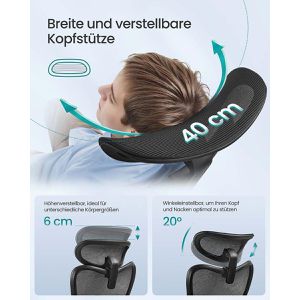 Produktbild für Bürostuhl Songmics OBN066BH01