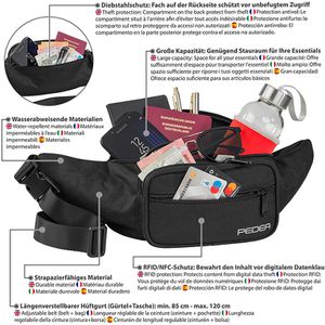 Produktbild für Bauchtasche Pedea Trend Gr. L, 60065101, Polyester, schwarz