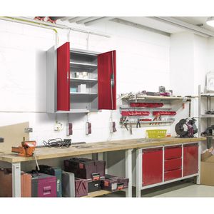 Produktbild für Werkzeugschrank CP-Möbel 134013-22, aus Metall, grau / rot