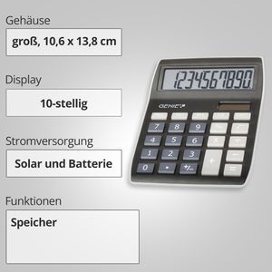 Produktbild für Taschenrechner Genie 840 BK, schwarz