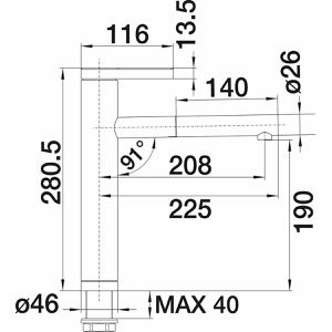 Produktbild für Küchenarmatur BLANCO LINEE-S 517591, chrom