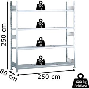 Produktbild für Weitspannregal Schulte 15616, 4 Metallböden