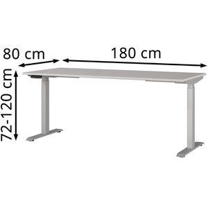 Produktbild für Schreibtisch Germania Jet, 7909-643, kaschmir / silber