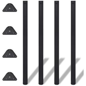 Produktbild für Tischbein vidaXL 242150, schwarz aus Metall