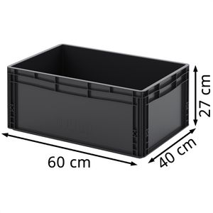 Produktbild für Eurobox AUER ESD EG 64/27 HG, schwarz, 56 Liter
