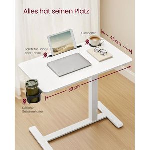 Produktbild für Schreibtisch Vasagle LSD601W01, weiß / weiß