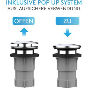 Produktbild für Ablaufgarnitur Bächlein Pop Up Ventil, aus Kunststoff