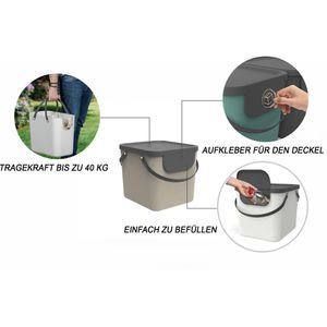 Produktbild für Mülleimer Rotho Albula 1034407422, Cappuccino