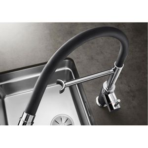 Produktbild für Küchenarmatur BLANCO CATRIS-S FLEXO, chrom/schwarz