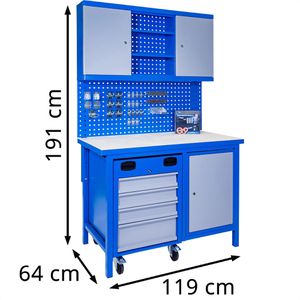 Produktbild für Werkbank Güde 00731, blau, 31-teilig