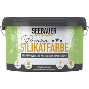 Seebauer-DIY Wandfarbe Premium-Silikatfarbe, weiß, Silikatfarbe, matt, 10 Liter
