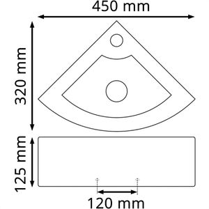 Produktbild für Waschbecken vidaXL mit Überlauf, aus Keramik, weiß