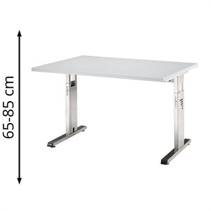 Schreibtisch Hammerbacher O-Serie, lichtgrau / silber