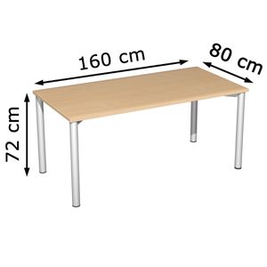 Produktbild für Schreibtisch Geramöbel Flex S-550103-BS, buche / silber
