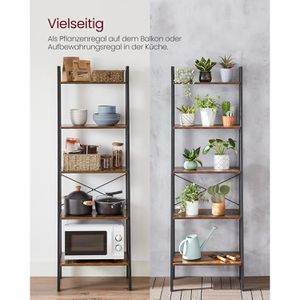 Produktbild für Bücherregal Vasagle LLS45X, schwarz / vintage braun