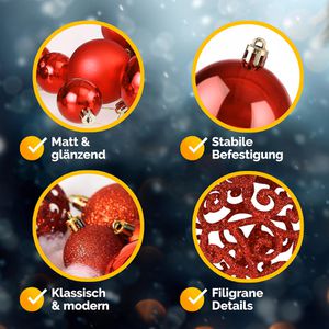 Produktbild für Weihnachtskugeln Deuba 102111, rot