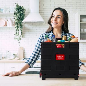 Produktbild für Einkaufstrolley Relaxdays schwarz / rot, klappbar