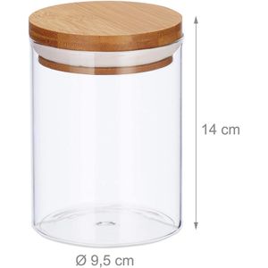 Produktbild für Vorratsglas Relaxdays 10027994, mit Bambusdeckel