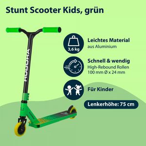Produktbild für Scooter Hudora Stunt Scooter Kids, Stahlpfosten, grün
