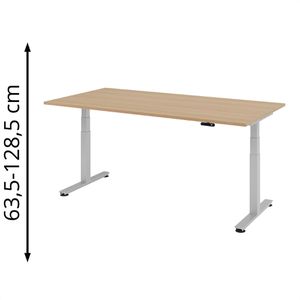 Schreibtisch Hammerbacher XDSM 2E, eiche / silber