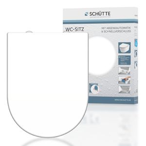 Schütte WC-Sitz White 82910, weiß, Absenkautomatik, Edelstahlscharnier,  Kunststoff – Böttcher AG