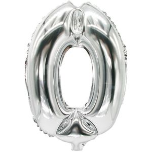 Luftballons Papstar 86830 Zahlenballon 0, silber