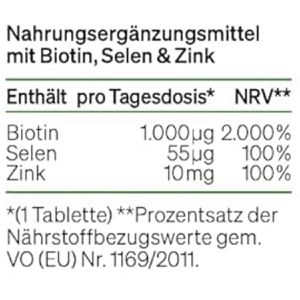 Produktbild für Vitamin-B natural-elements Biotin, Selen &amp; Zink, 365 Tabletten