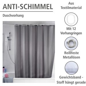 Produktbild für Duschvorhang Wenko Anti-Schimmel Uni, 180 x 200 cm