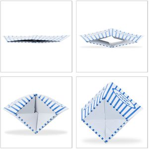 Produktbild für Popcorntüten Relaxdays blau-weiß gestreift