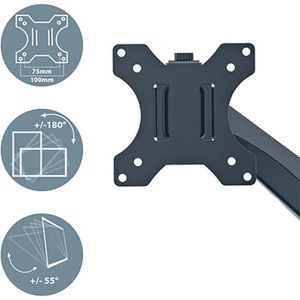 Produktbild für Monitorhalterung Leitz Ergo 64890089, VESA 75x75 &amp; 100x100 mm