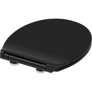 Produktbild für WC-Sitz Schütte Slim Black 82710, oval, aus Duroplast