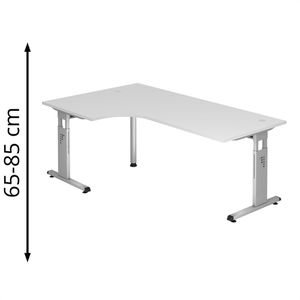 Schreibtisch Hammerbacher O-Serie, weiß / silber