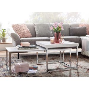 Produktbild für Couchtisch Wohnling WL6.500, aus Holz / Metall, weiß