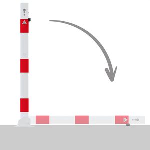 Produktbild für Absperrpfosten Schake 460UZB+2, 2 Ösen, rot/weiß, aus Metall