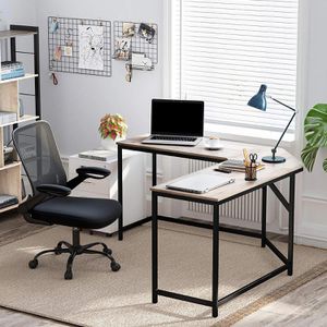 Produktbild für Schreibtisch Vasagle LWD073B02, graubraun / schwarz
