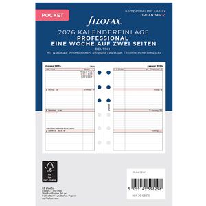 Kalendereinlagen Filofax 26-68275, Professional, Jahr 2026